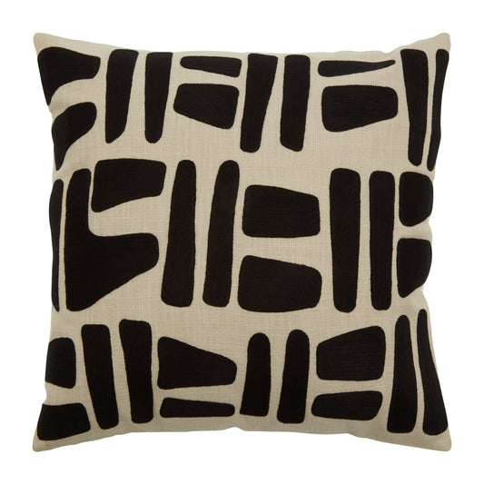 Zola Natural And Black Square Cushion