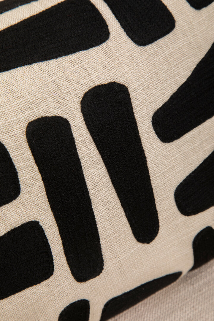 Zola Natural And Black Rectangular Cushion