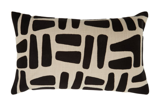 Zola Natural And Black Rectangular Cushion