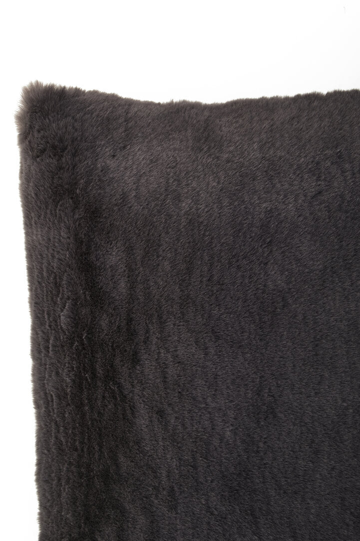 Folia Grey Square Fur Cushion