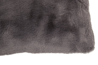 Folia Grey Rectangular Fur Cushion
