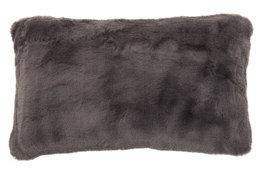 Folia Grey Rectangular Fur Cushion
