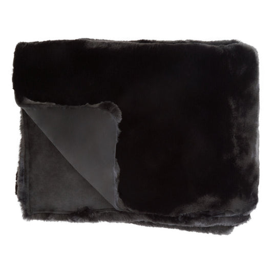 Folia Black Fur Throw