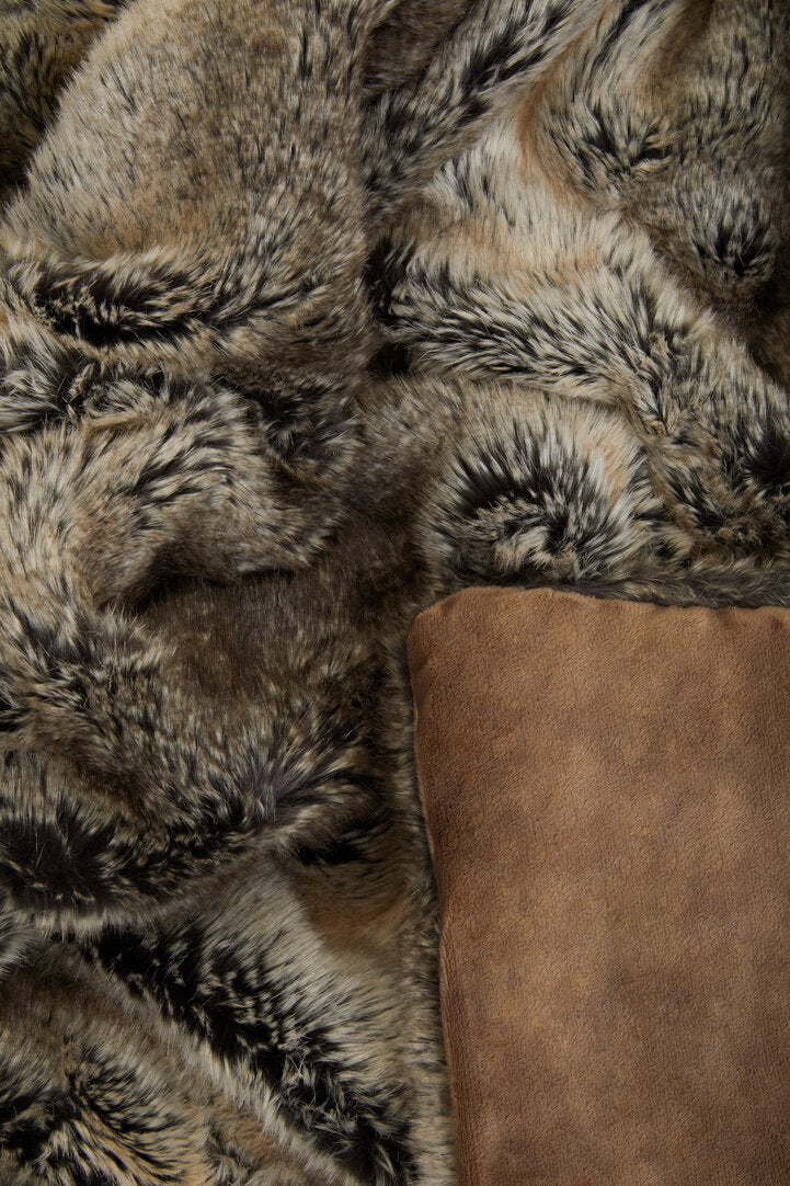 Folia Mocha Ombre Fur Throw