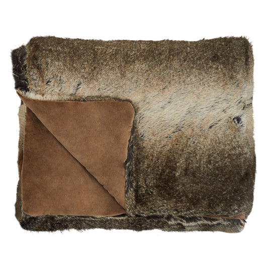 Folia Mocha Ombre Fur Throw