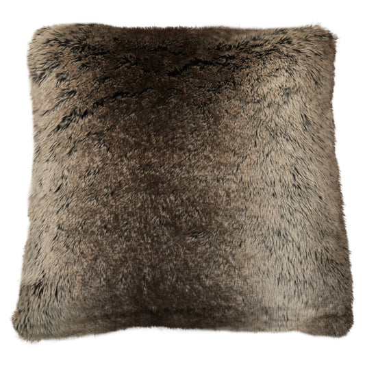 Folia Mocha Ombre Square Fur Cushion