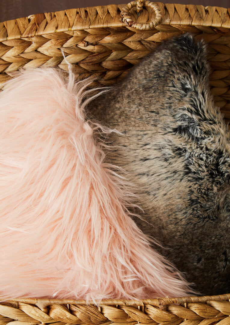 Folia Mocha Ombre Square Fur Cushion