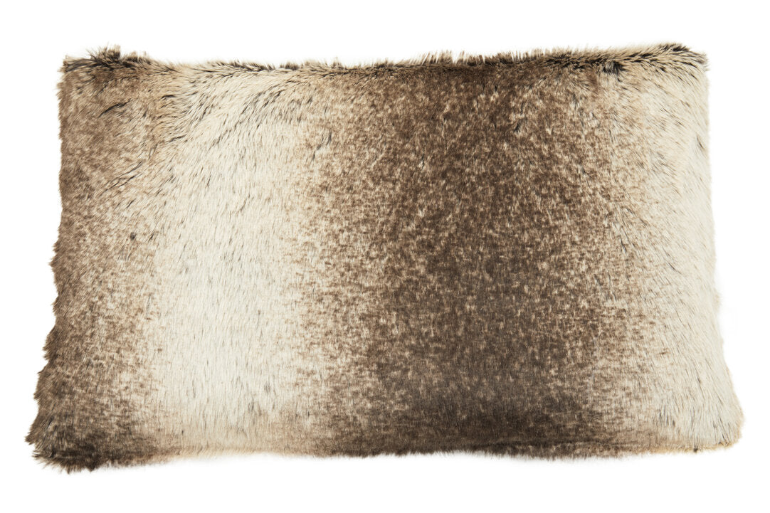 Folia Mocha Ombre Rectangular Fur Cushion