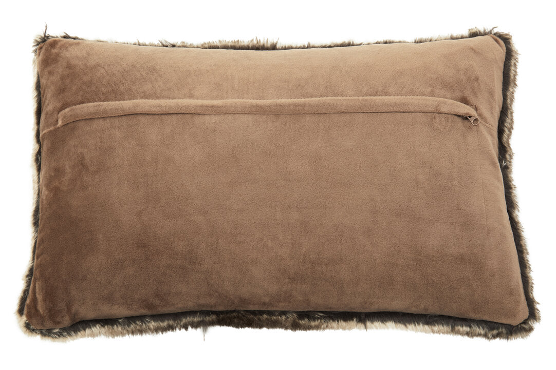 Folia Mocha Ombre Rectangular Fur Cushion