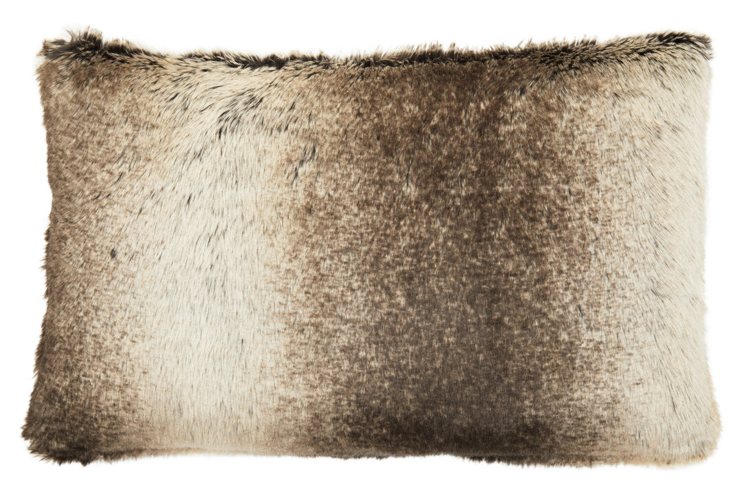 Folia Mocha Ombre Rectangular Fur Cushion