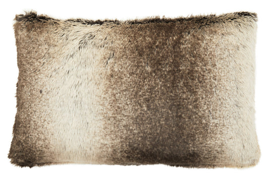 Folia Mocha Ombre Rectangular Fur Cushion