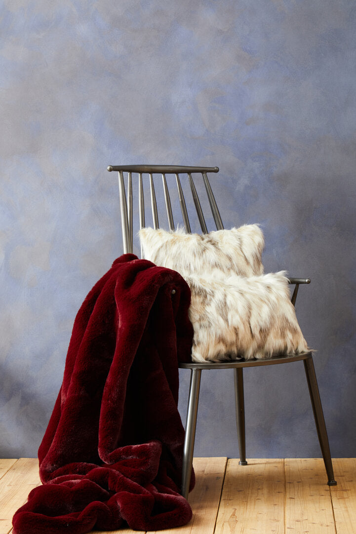 Folia Natural Rectangular Fur Cushion