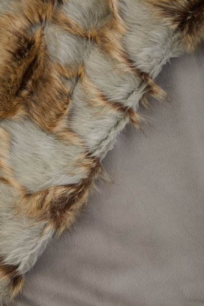 Folia Grey And Natural Fur Throw