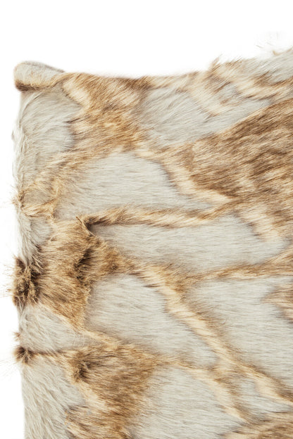 Folia Grey And Natural Square Fur Cushion