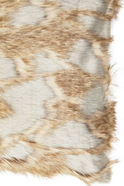 Folia Grey And Natural Square Fur Cushion