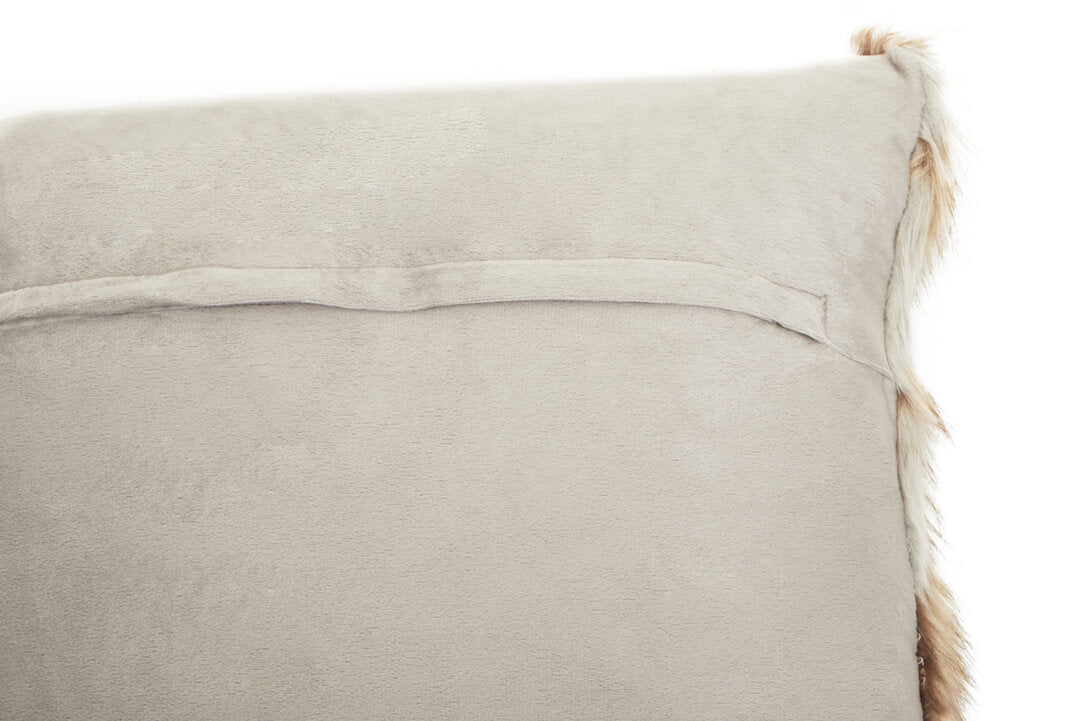 Folia Grey And Natural Square Fur Cushion