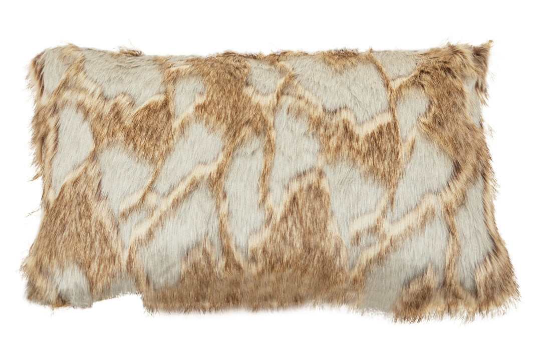 Folia Grey And Natural Fur Cushion
