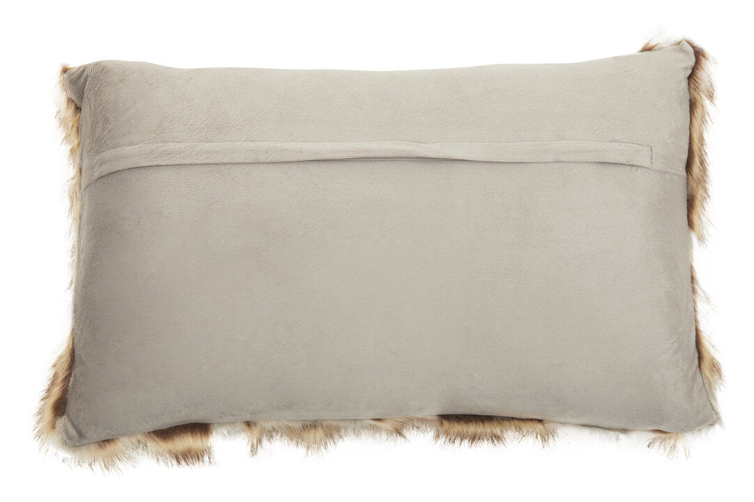 Folia Grey And Natural Fur Cushion