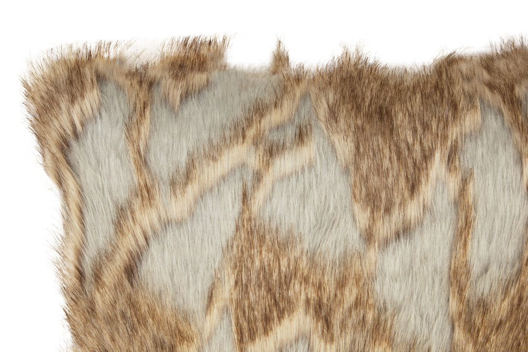 Folia Grey And Natural Fur Cushion