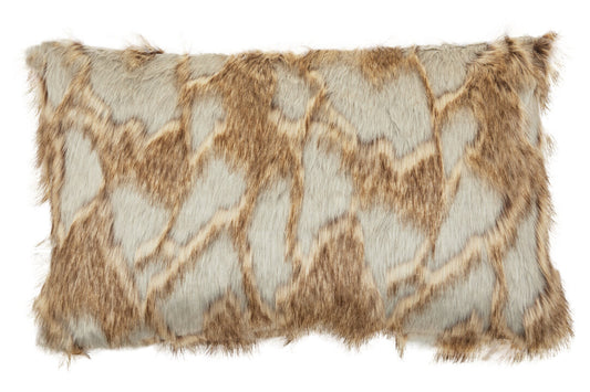 Folia Grey And Natural Fur Cushion