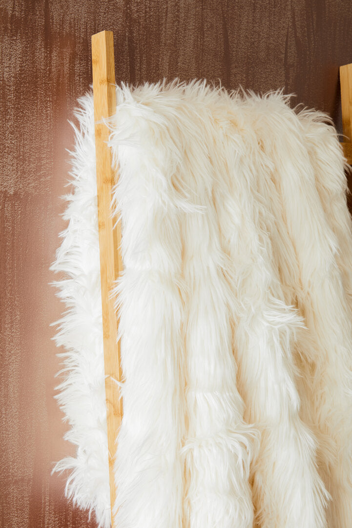 Folia Cream Fur Throw