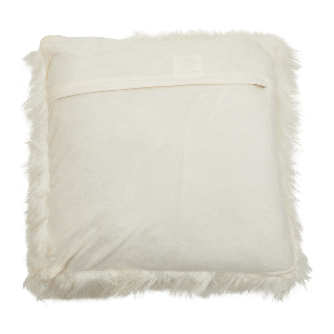 Folia Cream Square Fur Cushion