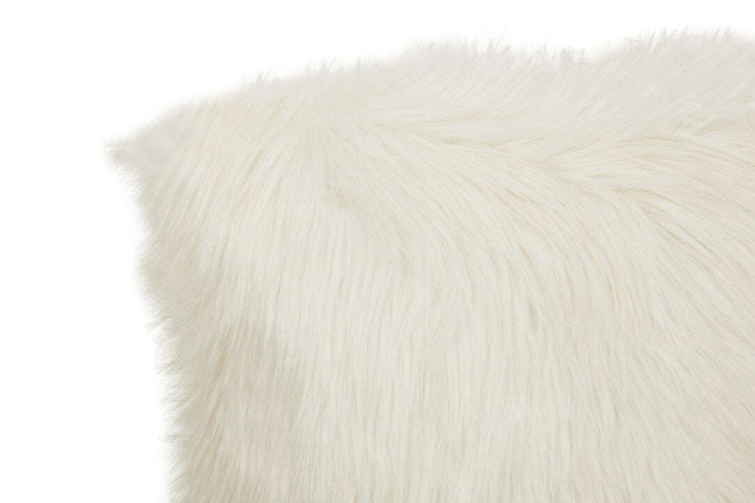 Folia Cream Square Fur Cushion