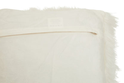 Folia Cream Square Fur Cushion