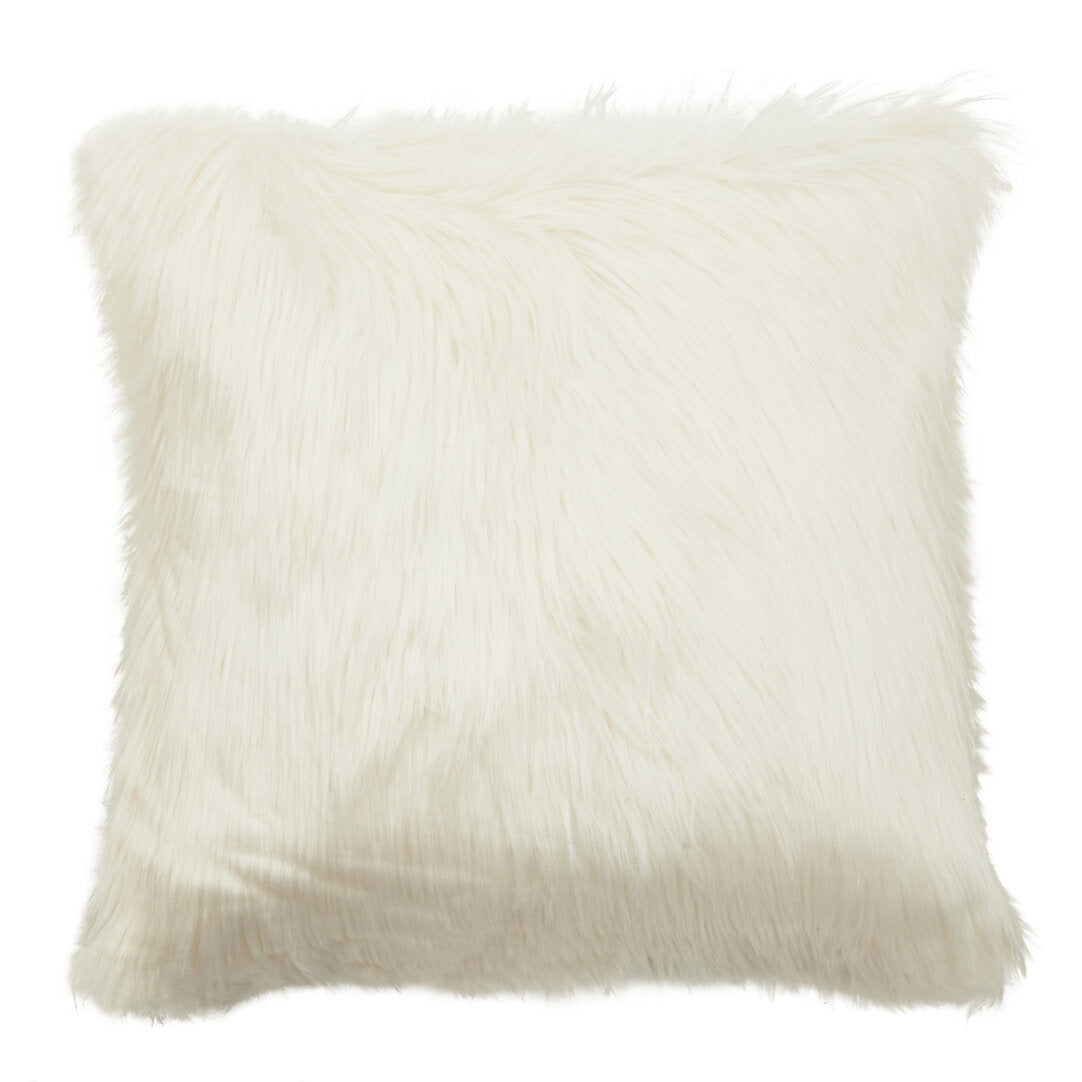 Folia Cream Square Fur Cushion