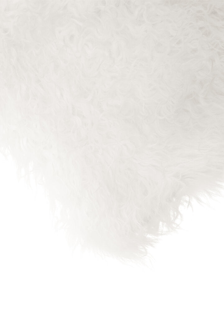 Regis Mongolian Fur White Square Cushion