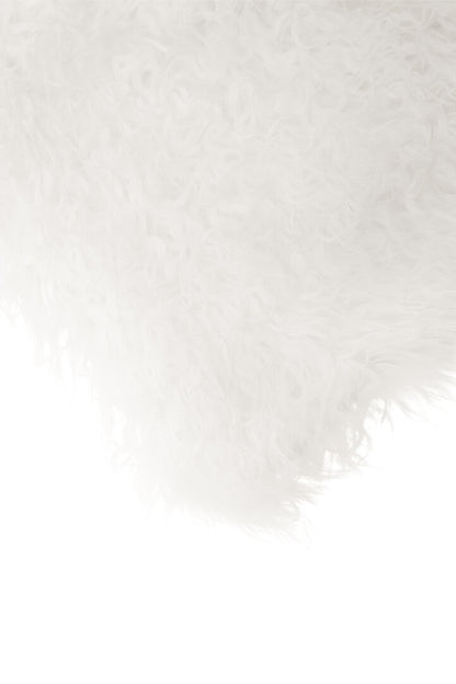 Regis Mongolian Fur White Square Cushion