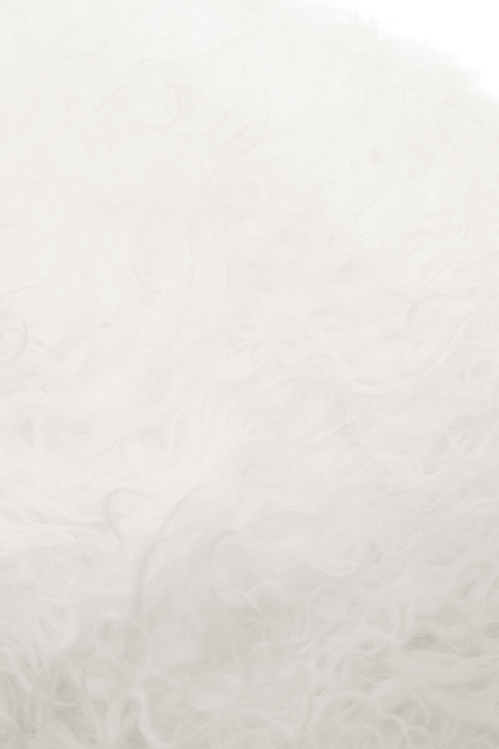 Regis Mongolian Fur White Square Cushion