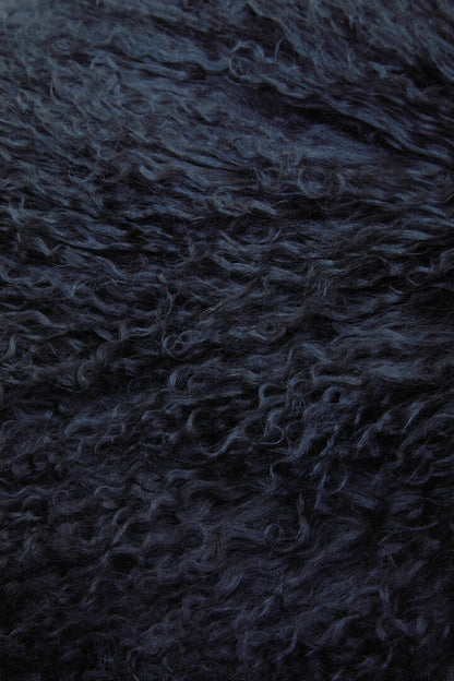 Regis Mongolian Fur Black Square Cushion