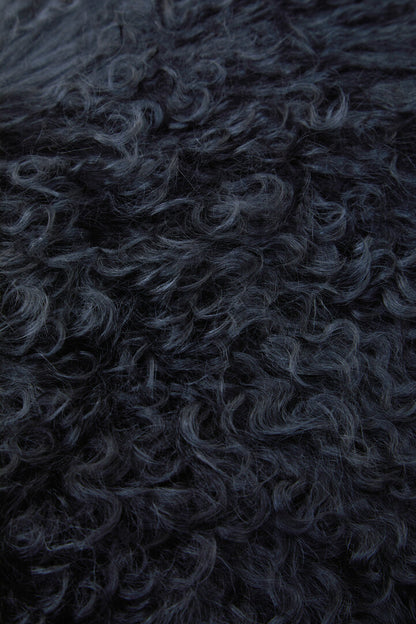 Regis Mongolian Fur Black Rectangular Cushion