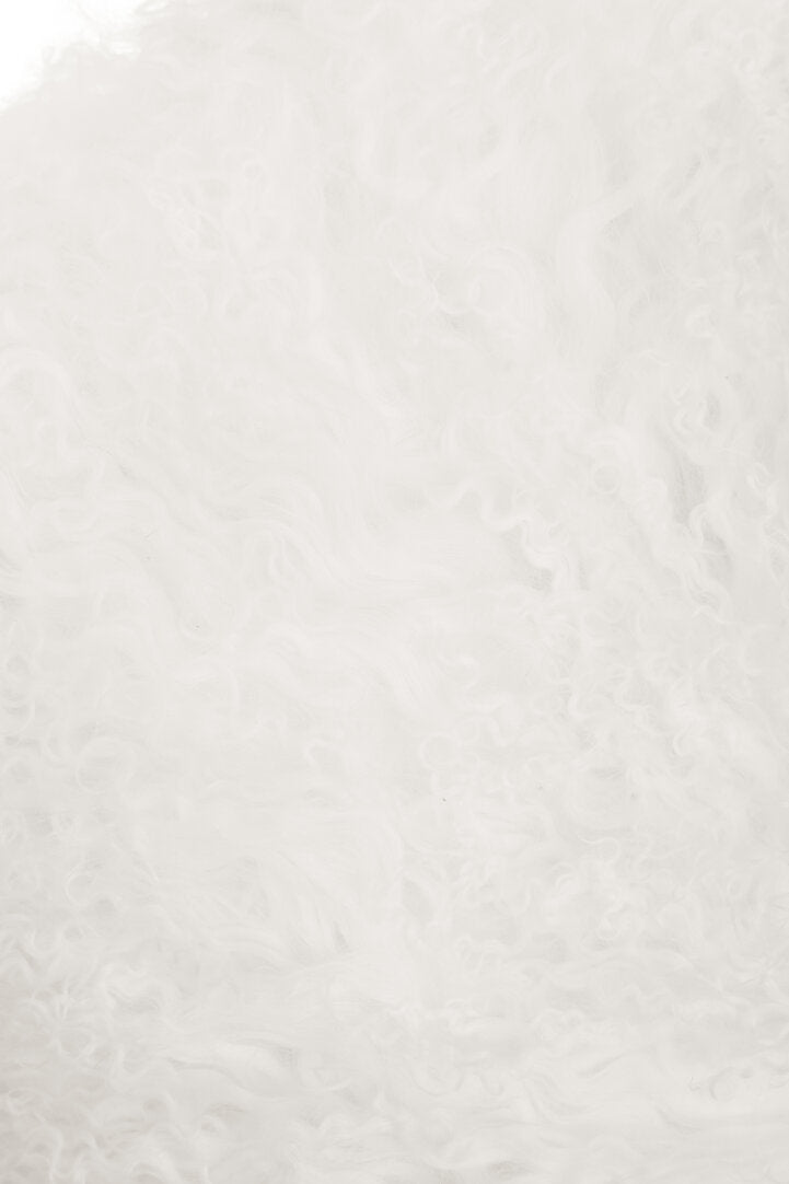 Regis Mongolian Fur White Round Cushion