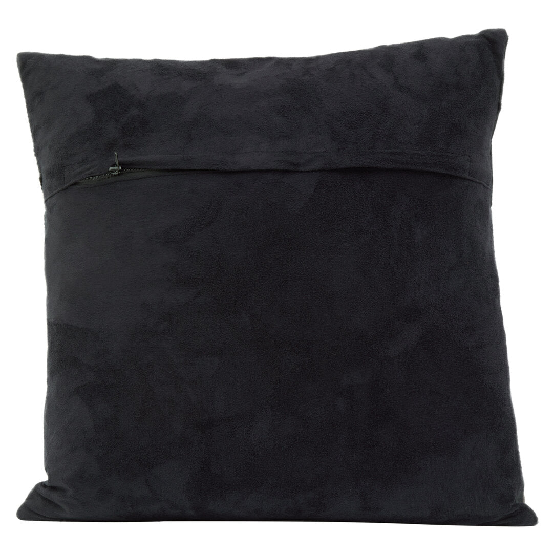 Azure Black And Grey Hair on Leather Cushion