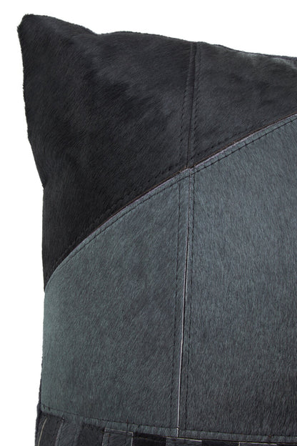 Azure Black And Grey Hair on Leather Cushion