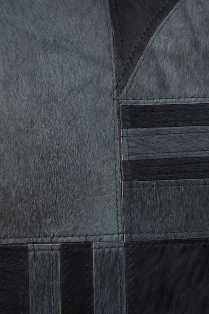 Azure Black And Grey Hair on Leather Cushion