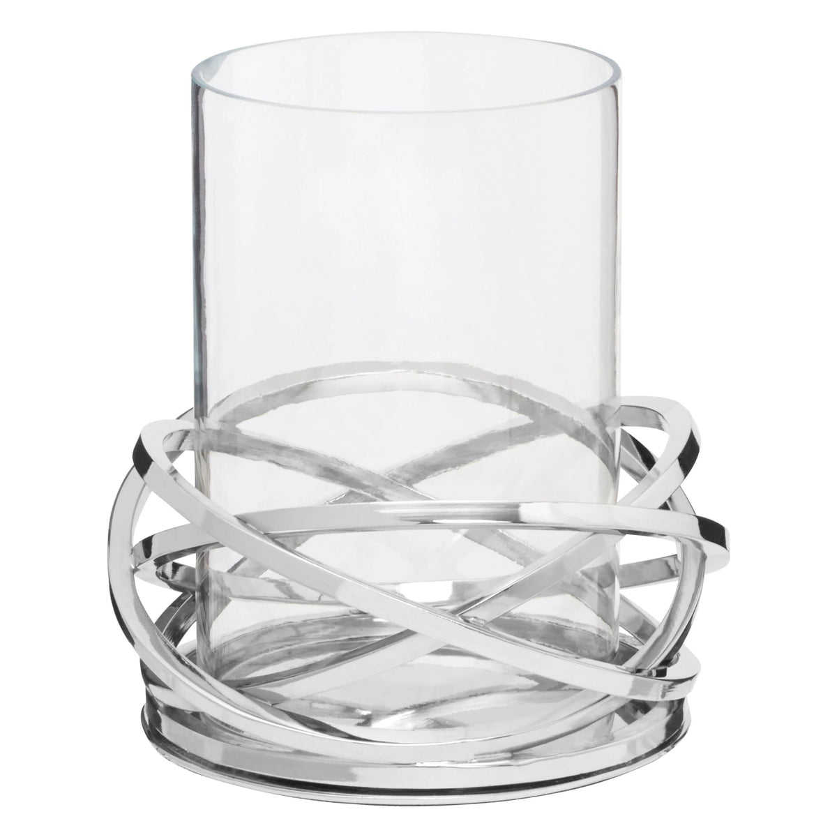 Helix Silver Finish Small Twist Candle Holder