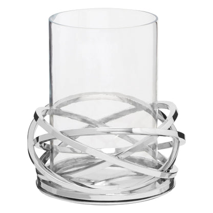 Helix Silver Finish Small Twist Candle Holder