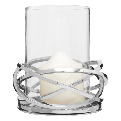 Helix Silver Finish Small Twist Candle Holder