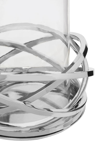 Helix Silver Finish Small Twist Candle Holder
