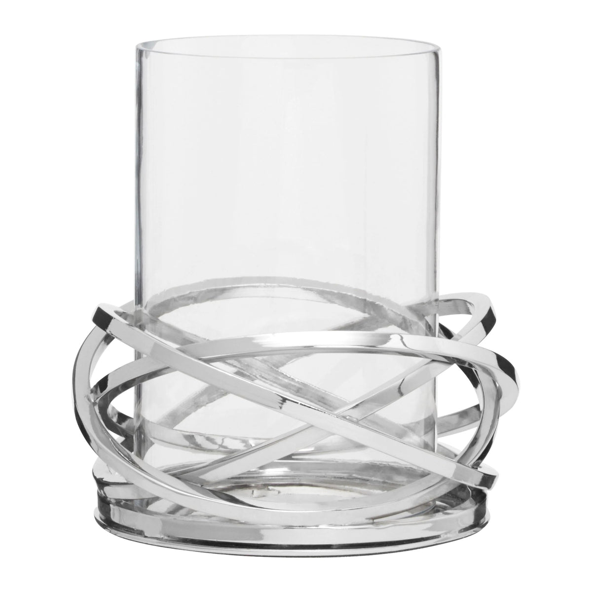Helix Silver Finish Small Twist Candle Holder