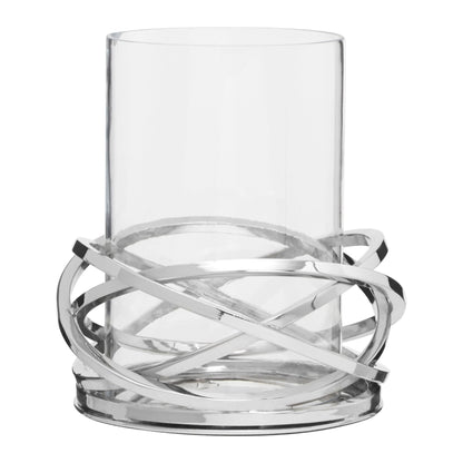Helix Silver Finish Small Twist Candle Holder