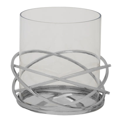 Helix Silver Finish Twist Large Candle Holder