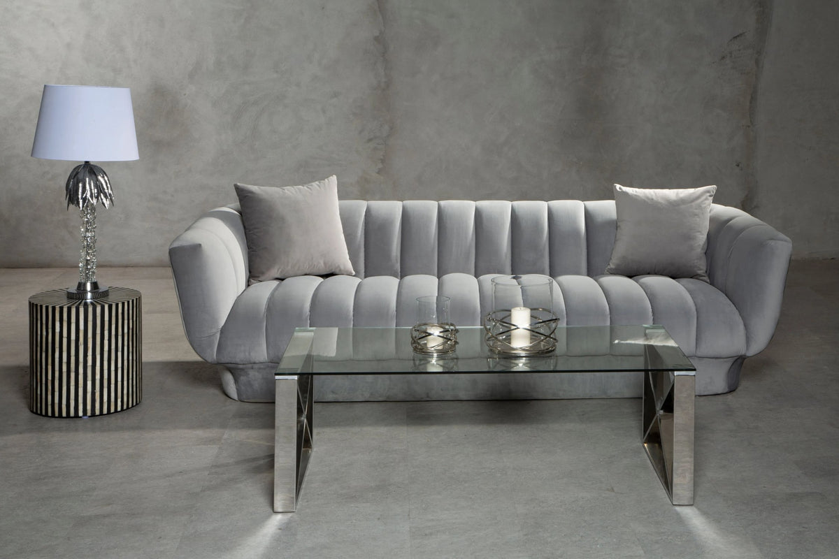 Helix Silver Finish Twist Large Candle Holder