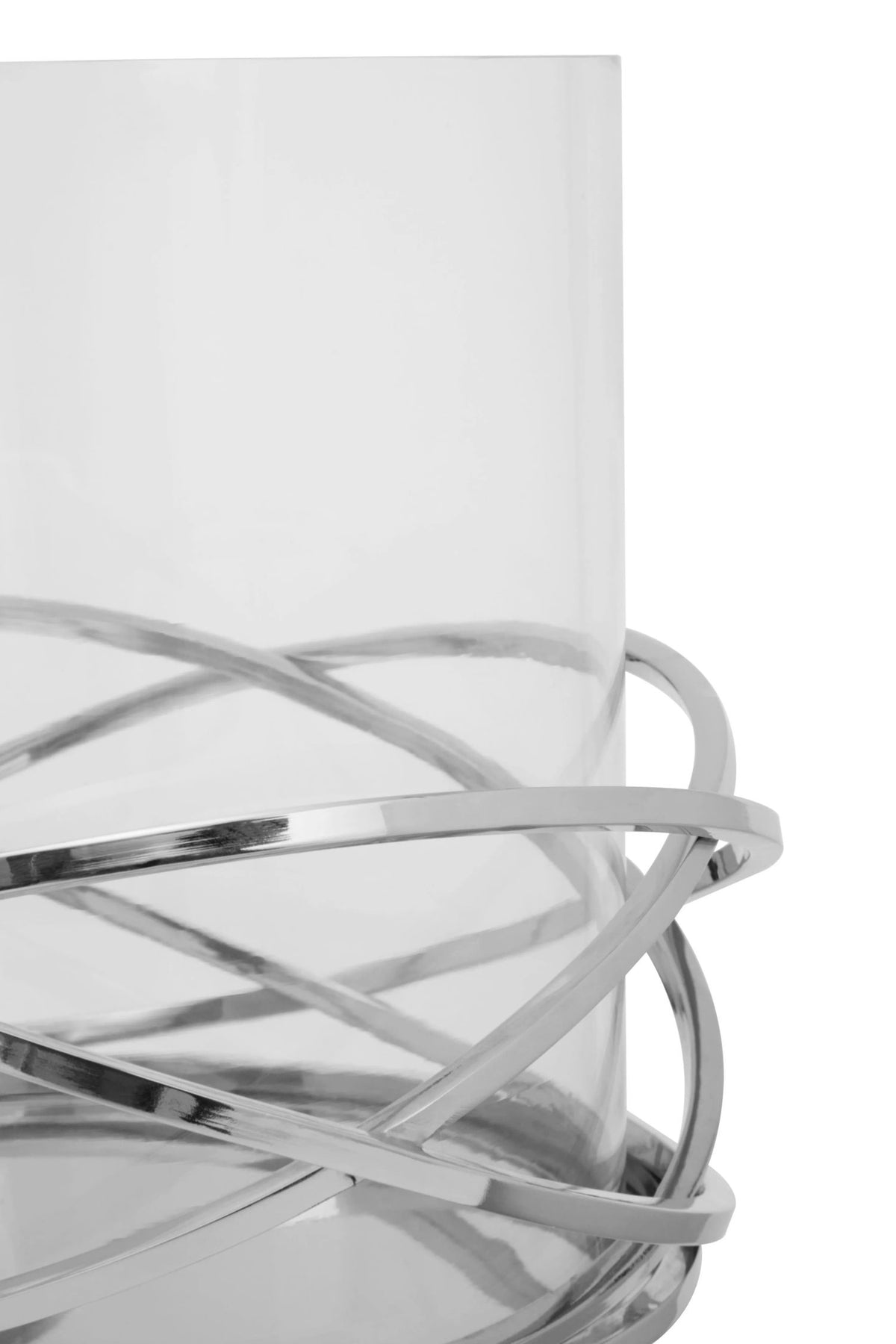 Helix Silver Finish Twist Large Candle Holder