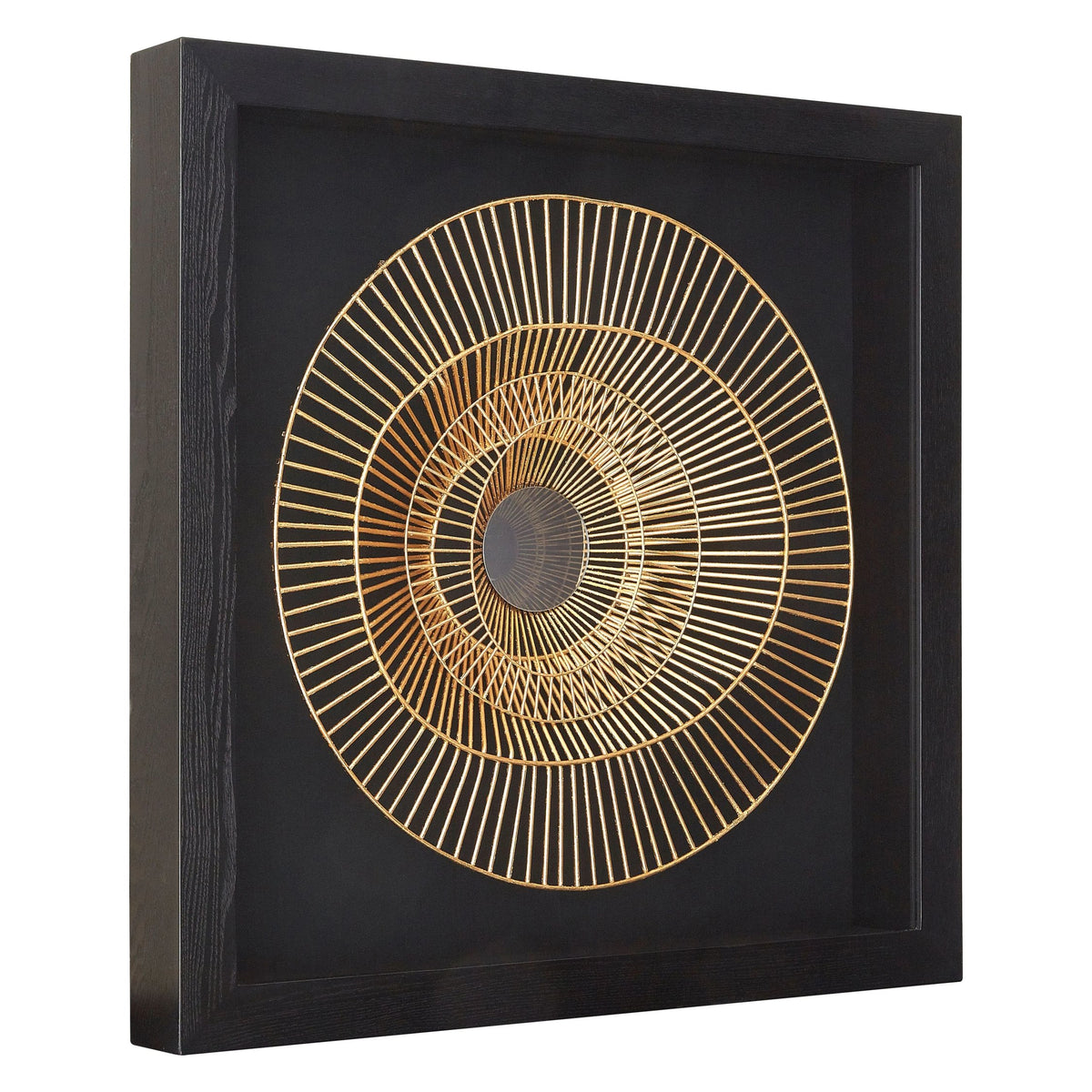 Milan Black and Gold Wire Sunburst Wall Art