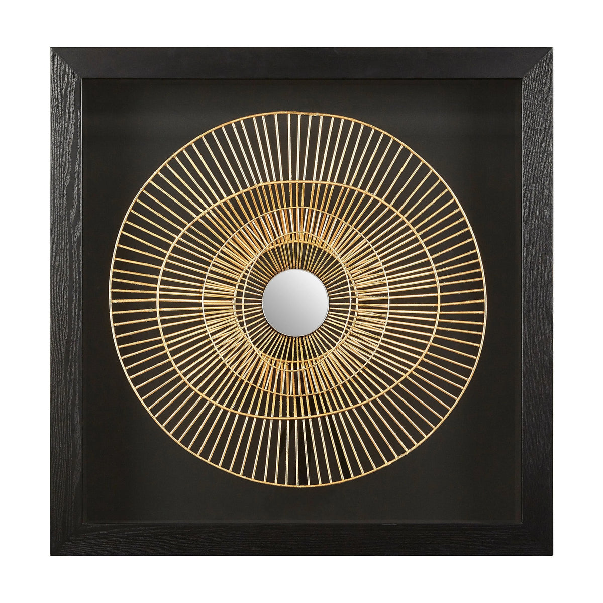 Milan Black and Gold Wire Sunburst Wall Art