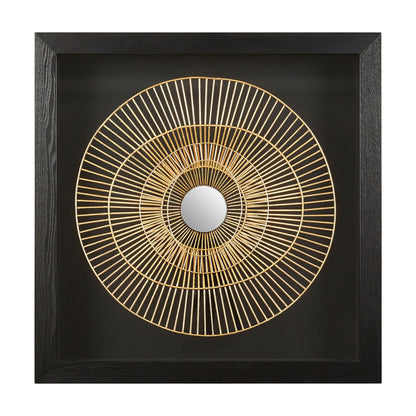 Milan Black and Gold Wire Sunburst Wall Art